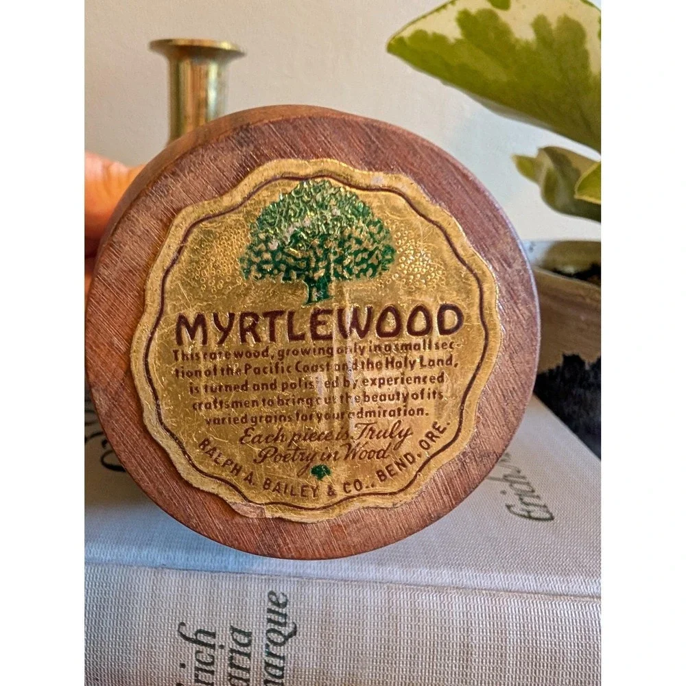 Vintage MCM Myrtlewood Vase Hand Turned Wood Bend Oregon‎ 4.25in Ralph A Bailey